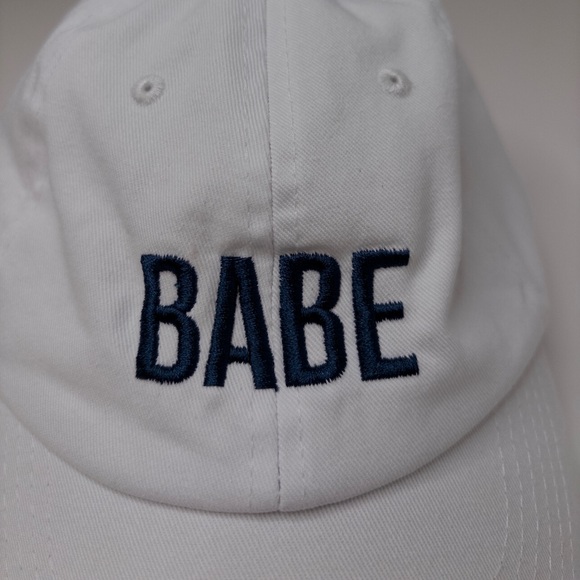 Swish Babe Logo White Navy Blue Embroidered Dad Hat Adjustable Strap - Picture 4 of 10